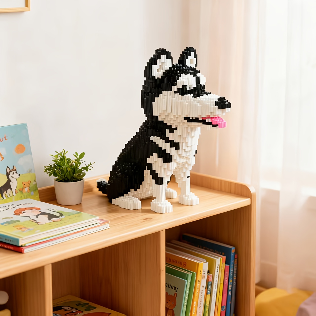 Sitting Shiba Inu Building Blocks, 3D Dog Ornament